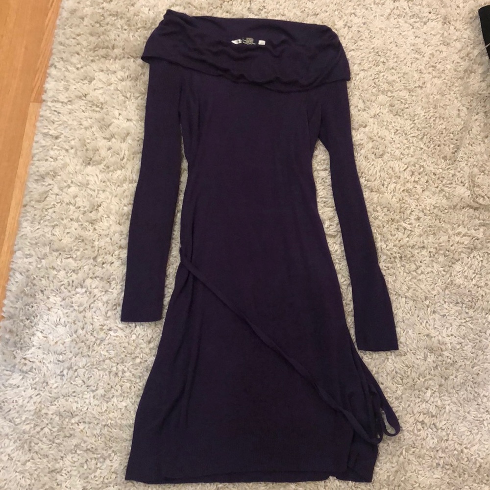 Purple sweater dress